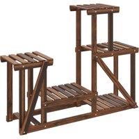 Berkfield Home Flower Stand 90x25x73.5 cm Solid Wood Fir in Brown