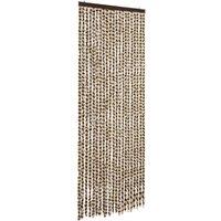 Berkfield Home Fly Curtain Beige & Brown 90x200 cm Chenille