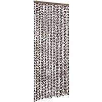 Berkfield Home Fly Curtain Brown & White 100x230 cm Chenille