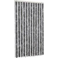 Berkfield Home Fly Curtain Grey & Black 100x200 cm Chenille