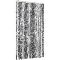 Berkfield Home Fly Curtain Grey & Black & White 100x220 cm Chenille