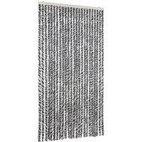 Berkfield Home Fly Curtain Grey & Black & White 100x230 cm Chenille