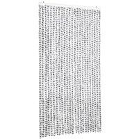 Berkfield Home Fly Curtain Light Grey & Dark Grey 100x200 cm Chenille