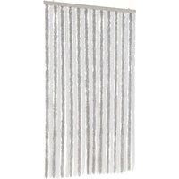 Berkfield Home Fly Curtain Light Grey & White 100x200 cm Chenille