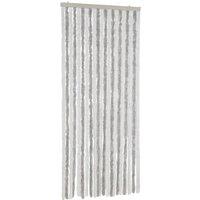 Berkfield Home Fly Curtain Light Grey & White 90x220 cm Chenille