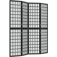 Berkfield Home Folding 4-Panel Room Divider Japanese Style 160x170 cm Black
