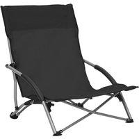 Berkfield Home Folding Beach Chairs 2 pcs Black Fabric