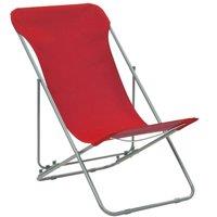 Berkfield Home Folding Beach Chairs 2 pcs Steel & Oxford Fabric Red