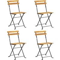 Berkfield Home Folding Bistro Chair 4 pcs Solid Acacia Wood in Brown
