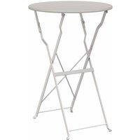 Berkfield Home Folding Bistro Table Beige 50x71 cm Powder-coated Steel | Size: 50x71 cm