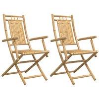 Berkfield Home Folding Garden Chairs 2 pcs 53x66x99 cm Bamboo in Brown | Size: 53 x 66 x 99 cm