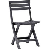 Berkfield Home Folding Garden Chairs 2 pcs Plastic Anthracite in Black