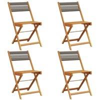 Berkfield Home Folding Garden Chairs 4 pcs Grey Solid Wood Acacia