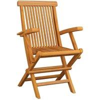 Berkfield Home Folding Garden Chairs 4 pcs Solid Teak Wood in Brown
