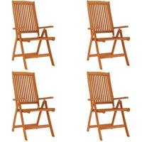 Berkfield Home Folding Garden Chairs 4 pcs Solid Wood Eucalyptus in Brown