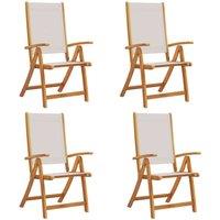 Berkfield Home Folding Garden Chairs 4 pcs Solid Wood Acacia & Textilene in Brown