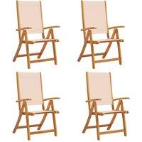 Berkfield Home Folding Garden Chairs 4 pcs Solid Wood Acacia & Textilene in Brown