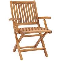 Berkfield Home Folding Garden Chairs 6 pcs Solid Teak Wood in Brown