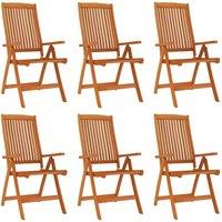 Berkfield Home Folding Garden Chairs 6 pcs Solid Wood Eucalyptus in Brown