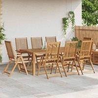 Berkfield Home Folding Garden Chairs 8 pcs Solid Acacia Wood in Brown