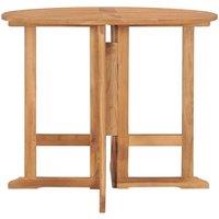 Berkfield Home Folding Garden Dining Table 90x75 cm Solid Teak Wood in Brown | Size: 90x75 cm