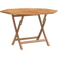 Berkfield Home Folding Garden Table 120x120x75 cm Solid Wood Teak in Brown | Size: 120 x 120 x 75 cm