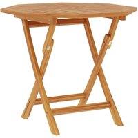 Berkfield Home Folding Garden Table 85x85x76 cm Solid Teak Wood in Brown | Size: 85 x 85 x 76 cm