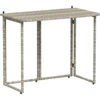 Berkfield Home Folding Garden Table Light Grey 90x51x75 cm Poly Rattan | Size: 90 x 51 x 75 cm