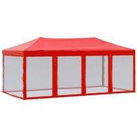 Berkfield Home Folding Party Tent with Sidewalls Red 3x6 m