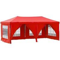 Berkfield Home Folding Party Tent with Sidewalls Red 3x6 m