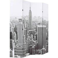Berkfield Home Folding Room Divider 160x170 cm New York by Day Black & White