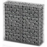 Berkfield Home Gabion Basket with Lids Galvanised Wire 100 x 100 x 30 cm in Silver