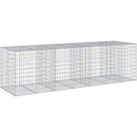 Berkfield Home Gabion Basket with Cover 350x100x100 cm Galvanised Iron in Silver | Size: 350 x 100 x 100 cm