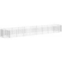 Berkfield Home Gabion Raised Bed Galvanised Iron 500x100x50 cm in Silver | Size: 500 x 100 x 50 cm