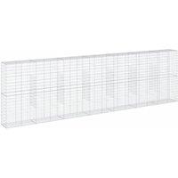 Berkfield Home Gabion Basket with Cover 700x50x200 cm Galvanised Iron in Silver | Size: 700 x 50 x 200 cm