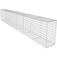 Berkfield Home Gabion Wall with Cover Galvanised Steel 600x50x100 cm in Silver | Size: 600 x 50 x 100 cm
