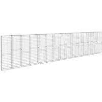 Berkfield Home Gabion Wall with Covers Galvanised Steel 900x50x200 cm in Silver | Size: 900 x 50 x 200 cm
