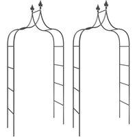 Berkfield Home Garden Arches 2 pcs Black 120x38x260 cm Steel | Size: 120 x 38 x 260 cm