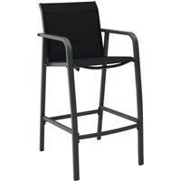 Berkfield Home Garden Bar Chairs 4 pcs Black Textilene