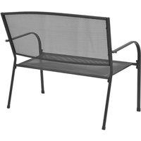Berkfield Home Garden Bench 108 cm Steel & Mesh Anthracite in Black