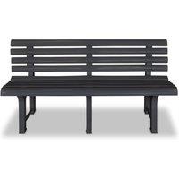 Berkfield Home Garden Bench 145.5 cm Plastic Anthracite in Black