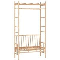 Berkfield Home Garden Bench with Pergola 116 cm Bamboo in Brown