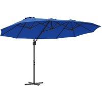 Berkfield Home Garden Cantilever Parasol Azure blue 372 x 198 x 253 cm