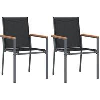 Berkfield Home Garden Chairs 2 pcs Black 55x61.5x90 cm Textilene & Steel