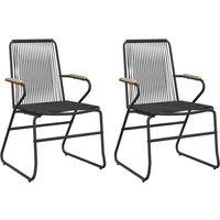 Berkfield Home Garden Chairs 2 pcs Black 58x59x85.5 cm PVC Rattan