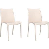 Berkfield Home Garden Chairs 2 pcs Cream 50x46x80 cm Polypropylene in Beige | Size: 50 x 46 x 80 cm
