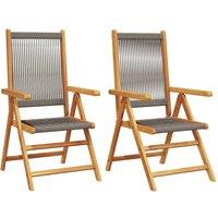 Berkfield Home Garden Chairs 2 pcs Grey Solid Wood Acacia & Polypropylene