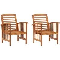 Berkfield Home Garden Chairs 2 pcs Solid Acacia Wood in Brown