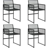 Berkfield Home Garden Chairs 4 pcs Black Poly Rattan