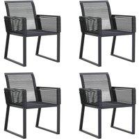Berkfield Home Garden Chairs 4 pcs Black Poly Rattan